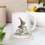 Off to Cause a Kerfuffle Frog Mug – Funny Ceramic Coffee Cup