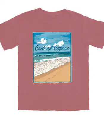 OOO Beach Painting T Shirt – Soft Cotton Graphic Tee for Relaxation