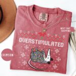 Overstimulated But Festive Possum Christmas Shirt – Funny Holiday Tee