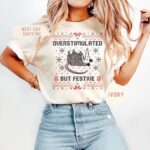 Overstimulated But Festive Possum Christmas Shirt – Funny Holiday Tee