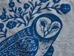 Owl Blossom Block Printed Shirt – Rustic Gray Heather Tee