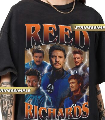Pedro Pascal Reed Richards Tee – Retro 90s Vintage Style Shirt
