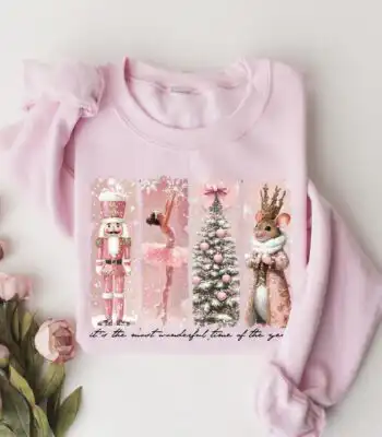 Pink Nutcracker Christmas Sweatshirt – Cute Holiday Ballet Top