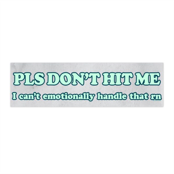 Pls Don't Hit Me Bumper Sticker & Magnet – Funny Vinyl Decor