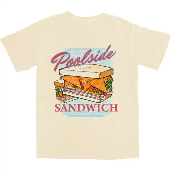 Poolside Sandwich T Shirt – Soft Cotton Graphic Tee for Relaxation
