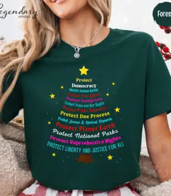 Protect Democracy Christmas Tree Sweatshirt – Cozy Social Justice Apparel