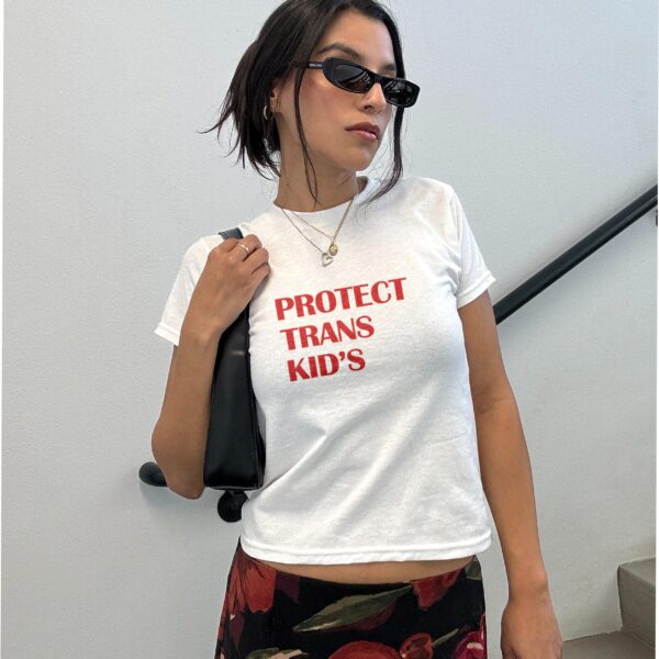 Protect Trans Kids Baby Tee – Y2K Pride Shirt for All