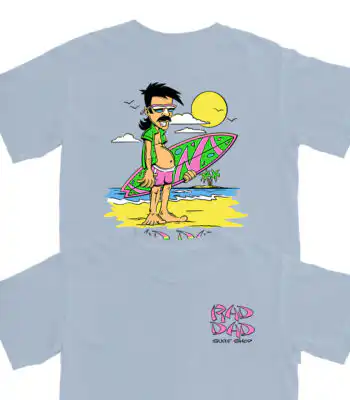 Rad Dad Surf Shop T Shirt – Soft Cotton Tee with Worn-In Comfort