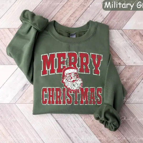 Retro Santa Claus Sweatshirt – Merry Christmas Holiday Top