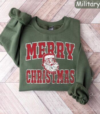 Retro Santa Claus Sweatshirt – Merry Christmas Holiday Top