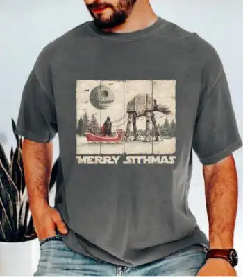 Retro Star Wars Christmas Shirt – Santa Darth Vader Sleigh Tee