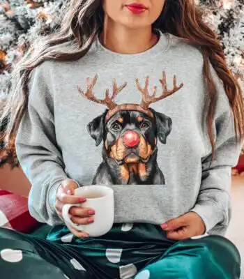 Rottweiler Christmas Sweatshirt – Cozy Dog Lover Holiday Crewneck