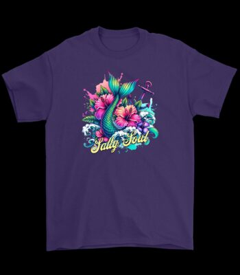 Salty Soul Mermaid T-Shirt – Floral Beach Bum Graphic Tee