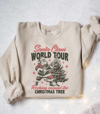 Santa Claus World Tour Sweatshirt – Retro Rocking Christmas Tee