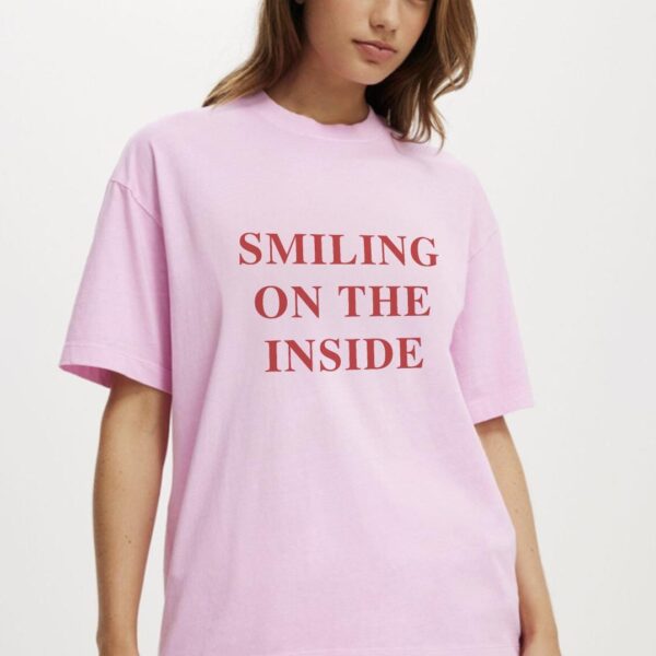 Smiling on the Inside T-Shirt – Funny Sarcastic Graphic Tee for All