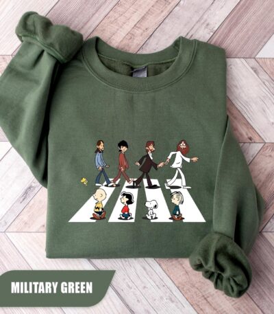 Snoopy And The Beatles Sweatshirt - Cozy Christmas Crewneck