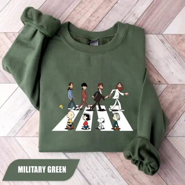 Snoopy And The Beatles Sweatshirt - Cozy Christmas Crewneck