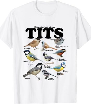 Stop Staring At My Tits Funny Shirt – Soft Unisex Cotton Tee