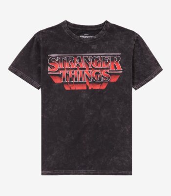 Stranger Things Logo T-Shirt – Stylish Dark Wash Graphic Tee