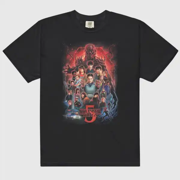 Stranger Things Season 5 Art T-Shirt – Soft Garment-Dyed Tee
