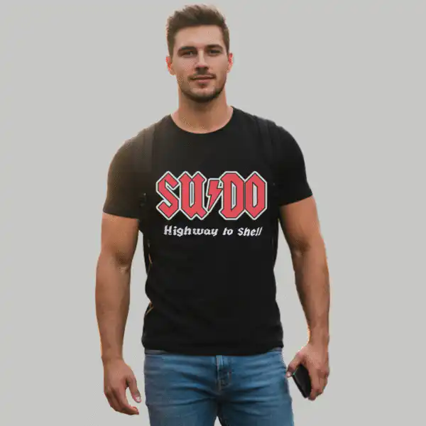 Sudo Highway To Shell Shirt – Bold Red Rock Tee for IT Pros