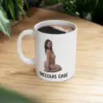Thiccolas Cage Ceramic Mug 11 oz – Funny Gag Gift for Cagemas