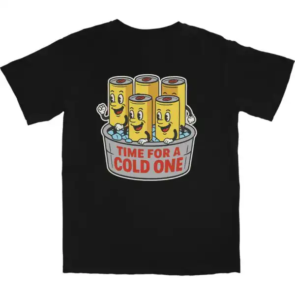 Time For A Cold One T Shirt – Soft Combed Cotton Graphic Tee