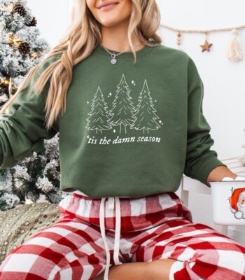 Tis The Damn Season Sweatshirt – Vintage Holiday Graphic Top