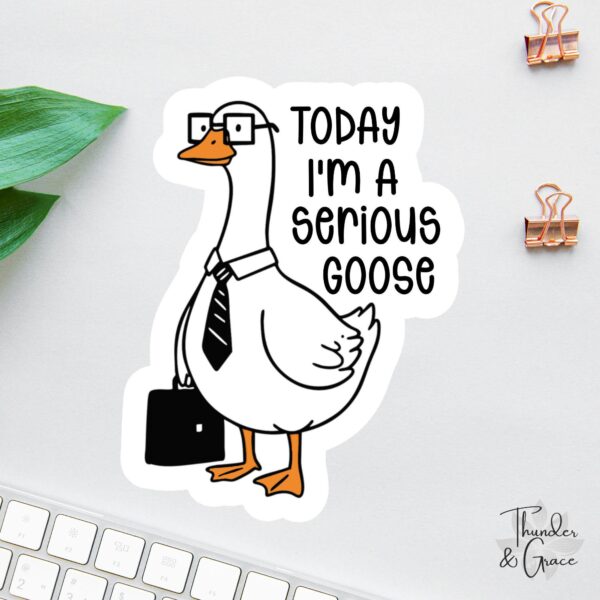 Today I'm A Serious Goose Sticker – Funny Sarcastic Laptop Decal