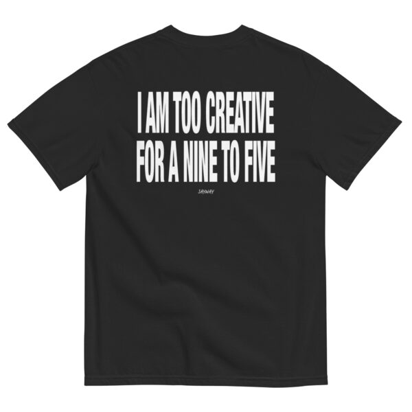 Too Creative Unisex Tee – Handwritten Red Text Design