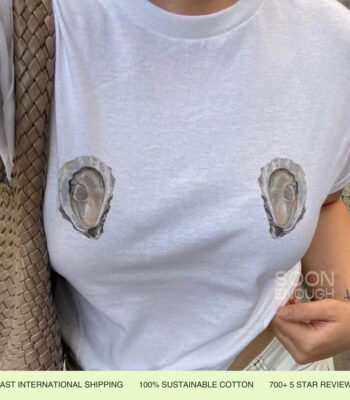Two Oysters Baby Tee – Cute 90s Style Sustainable Women's Shirt