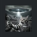 UFO Cat Selfie Tee – Fun Alien Cryptid Graphic Shirt