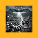 UFO Cat Selfie Tee – Fun Alien Cryptid Graphic Shirt