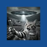 UFO Cat Selfie Tee – Fun Alien Cryptid Graphic Shirt