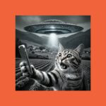 UFO Cat Selfie Tee – Fun Alien Cryptid Graphic Shirt