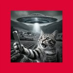 UFO Cat Selfie Tee – Fun Alien Cryptid Graphic Shirt