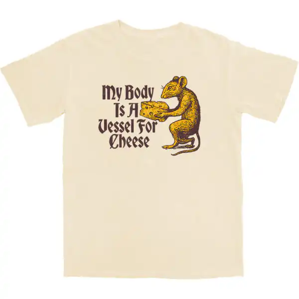 Vessel for Cheese Shirt – Soft Cotton Graphic Tee for Cheddar Lovers