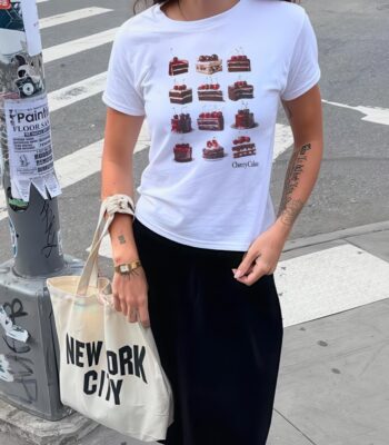 Vintage Cherry Cake Baby Tee – Retro Cool Typography Shirt