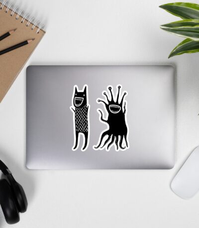 Vinyl Stickers - Dark Academia Folk Art Design for Quirky Gifts