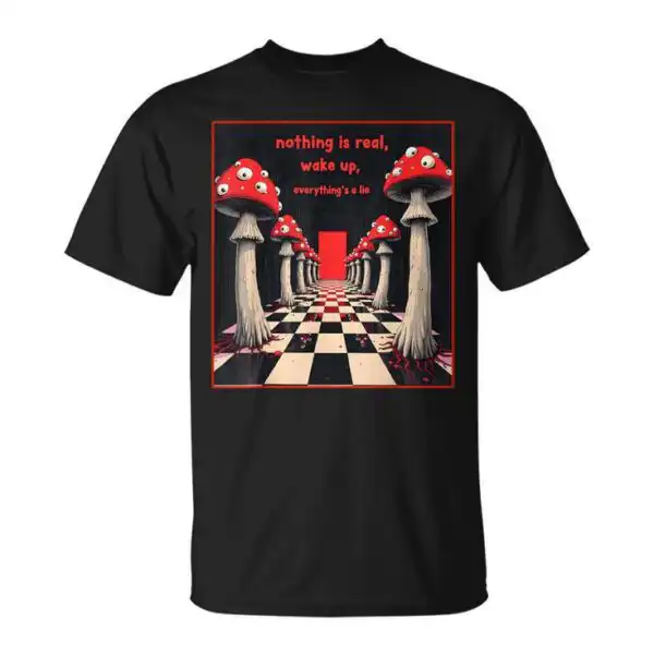 Weirdcore Aesthetic Mushroom Eyes Tee – Spooky Graphic Shirt