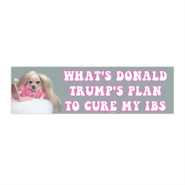 What's Donald Trump's IBS Plan | Funny Waterproof Bumper Sticker