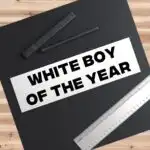 White Boy of the Year Bumper Sticker – Funny Meme Design 8.7" x 2.7