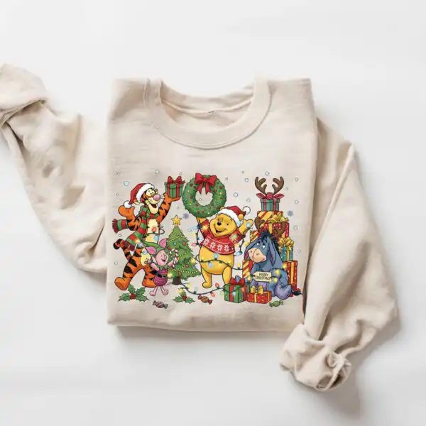 Winnie the Pooh Christmas Sweatshirt – Cute Holiday Graphic Tee