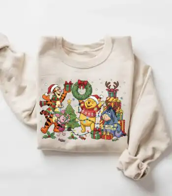 Winnie the Pooh Christmas Sweatshirt – Cute Holiday Graphic Tee