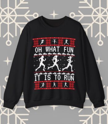 Women's Christmas Running Sweatshirt – Funny Holiday Crewneck for Runners