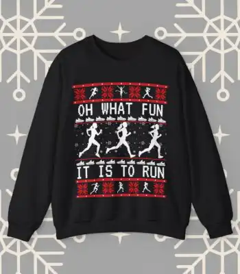 Women's Christmas Running Sweatshirt – Funny Holiday Crewneck for Runners