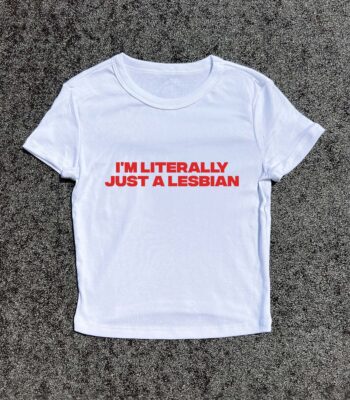 Y2K Baby Tee for Lesbians - 3D Puff Print Casual Top