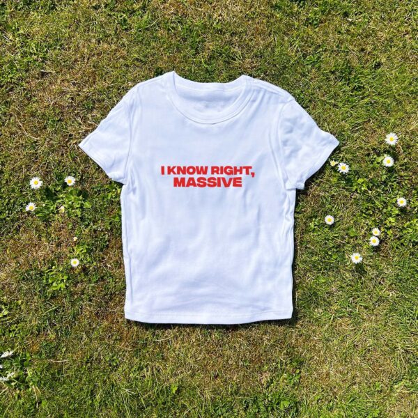 Y2K Baby Tee - I Know Right 3D Puff Design for Summer Fun