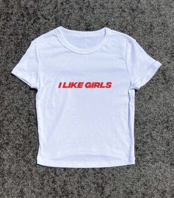 Y2K Baby Tee, I Like Women | 3D Puff Lesbian Graphic Shirt