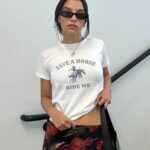 Y2K Baby Tee Save A Horse Ride Me Shirt – Funny Crop Top Vibe